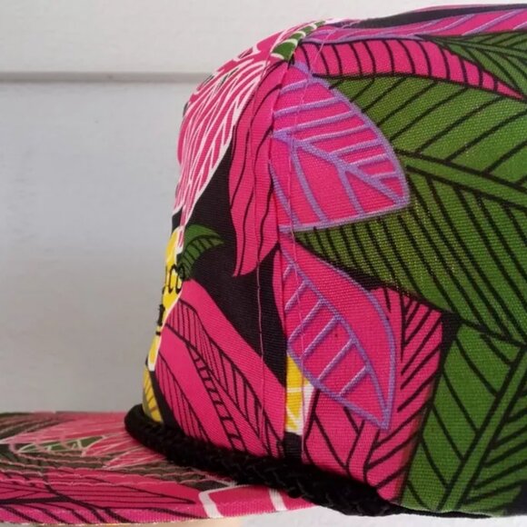 Vintage San Sun Hawaiian Floral Snapback Rope Hat - EUC - Picture 6 of 13